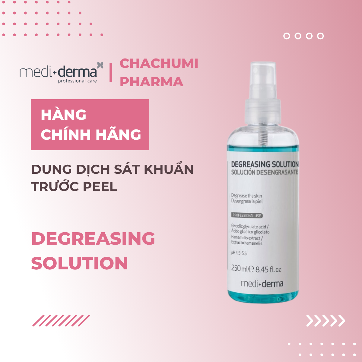 Mediderma Degreasing Solution - Dung Dịch Sát Khuẩn Trước Peel 250ml