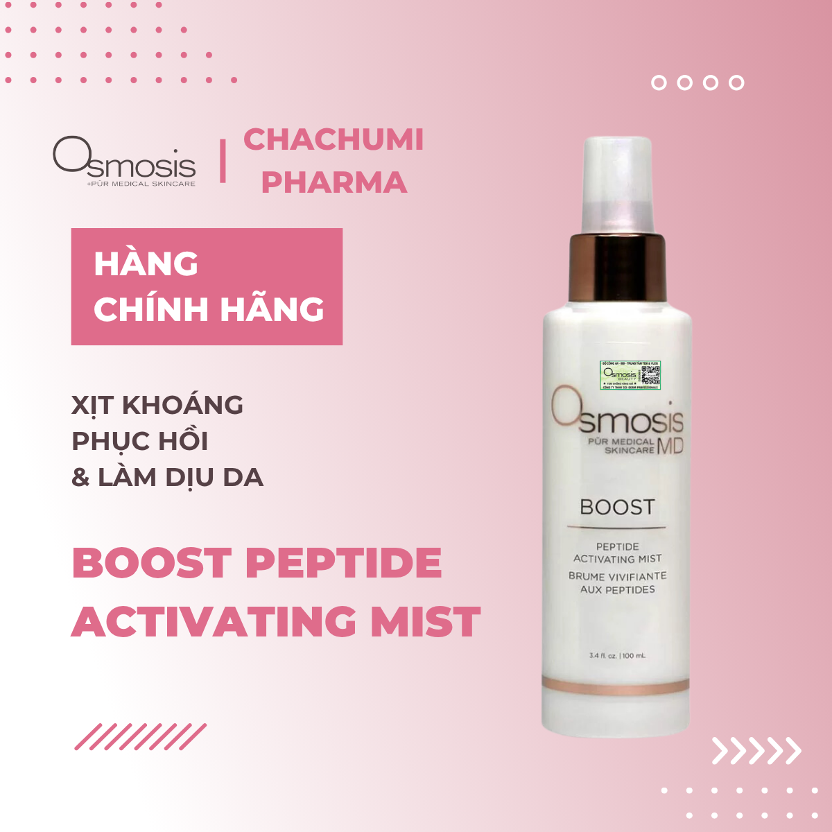 Xịt Khoáng Osmosis Boost Peptide Activating Mist Phục Hồi Và Làm Dịu Da