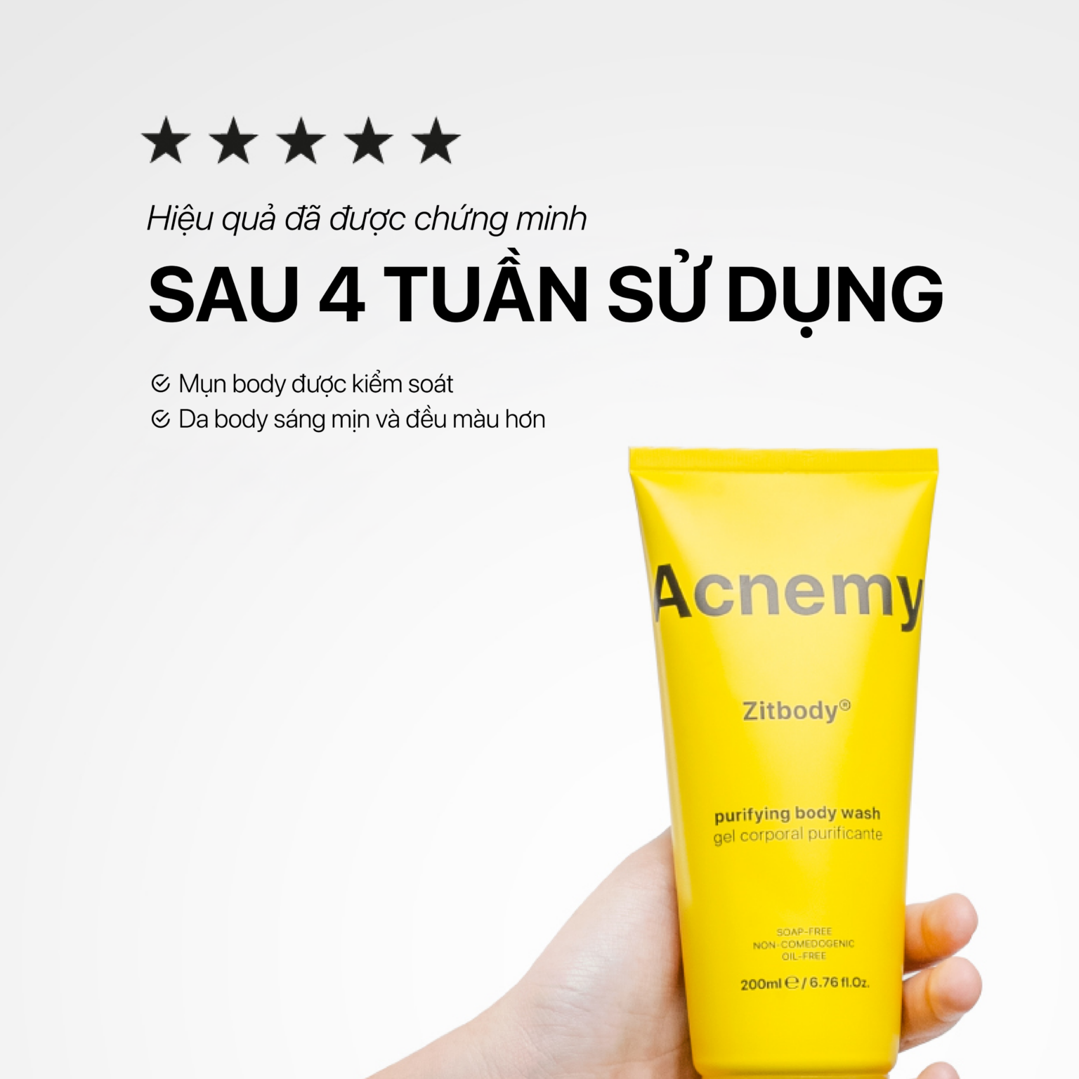Acnemy Zitbody Clarifying Body Wash Sữa Tắm Làm Sạch Da Và Hỗ Trợ Làm Giảm Mụn Body 200ml