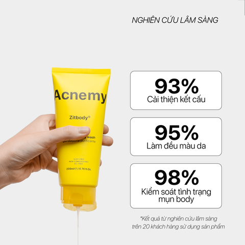 Acnemy Zitbody Clarifying Body Wash Sữa Tắm Làm Sạch Da Và Hỗ Trợ Làm Giảm Mụn Body 200ml