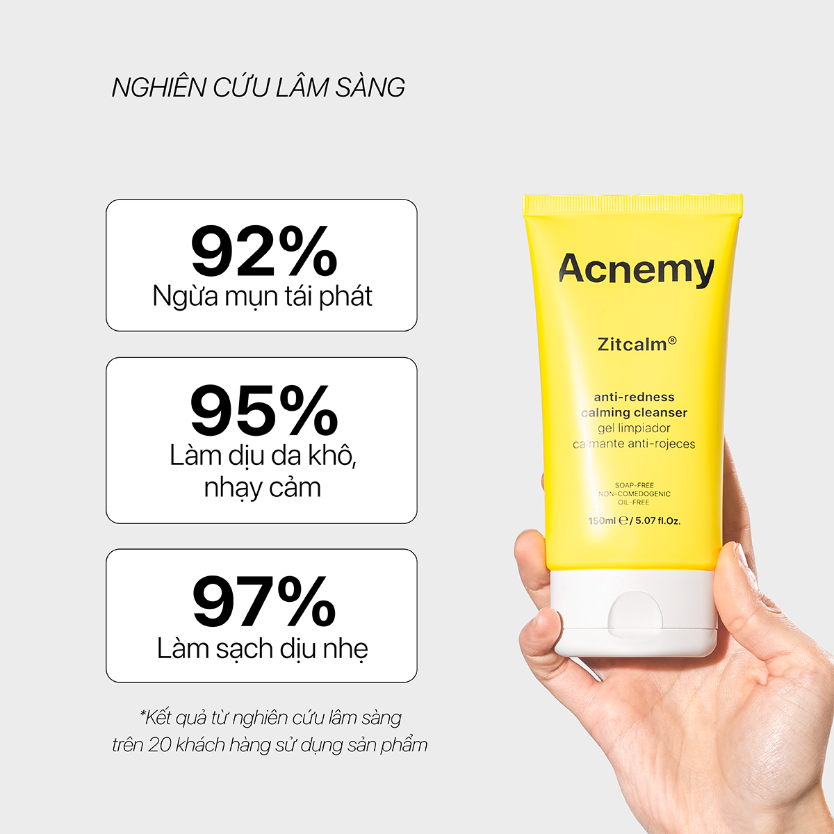 Acnemy Zitcalm Anti Redness Calming Cleanser Gel Rửa Mặt Làm Dịu Da Và Hỗ Trợ Làm Sạch Nhẹ Nhàng 150ml