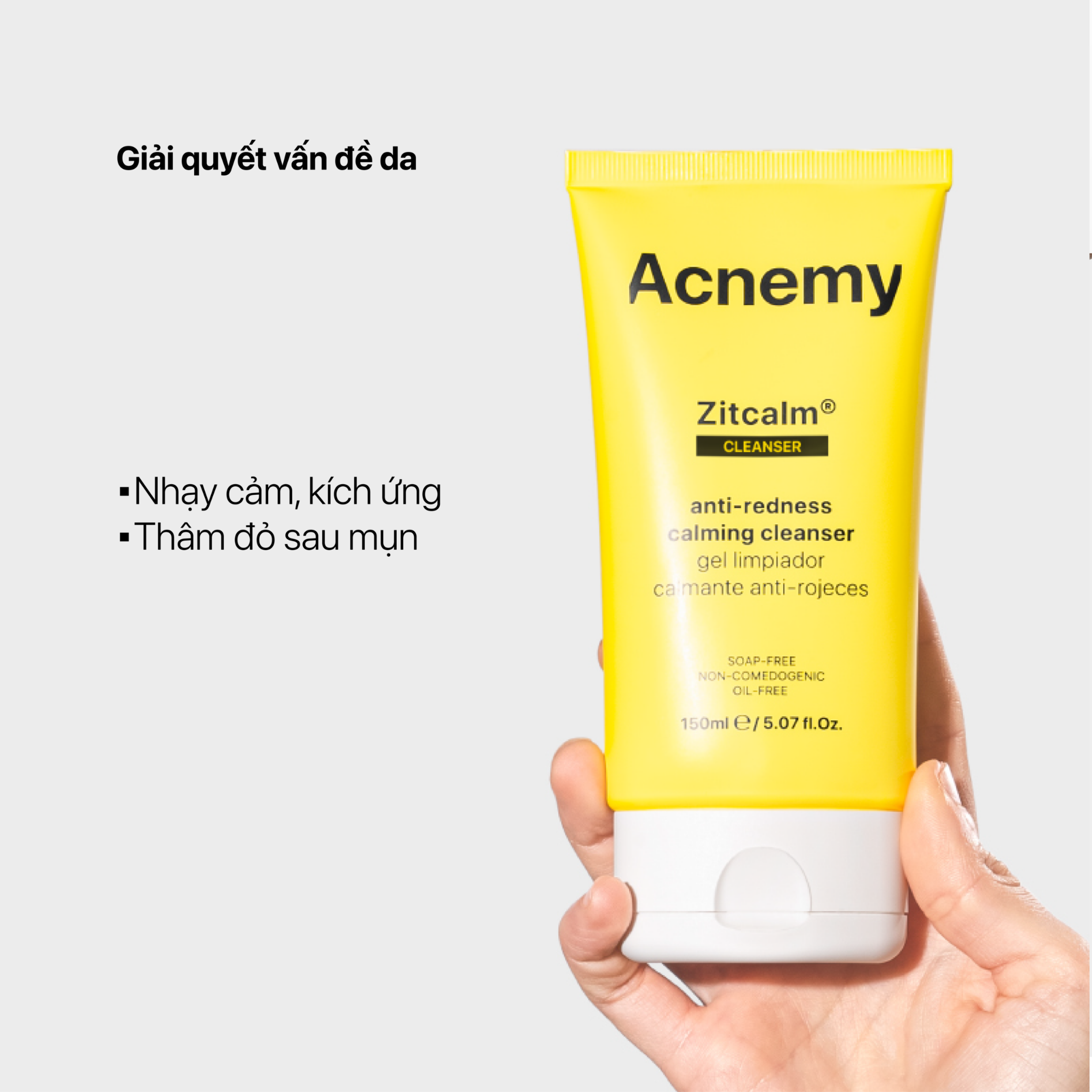 Acnemy Zitcalm Anti Redness Calming Cleanser Gel Rửa Mặt Làm Dịu Da Và Hỗ Trợ Làm Sạch Nhẹ Nhàng 150ml