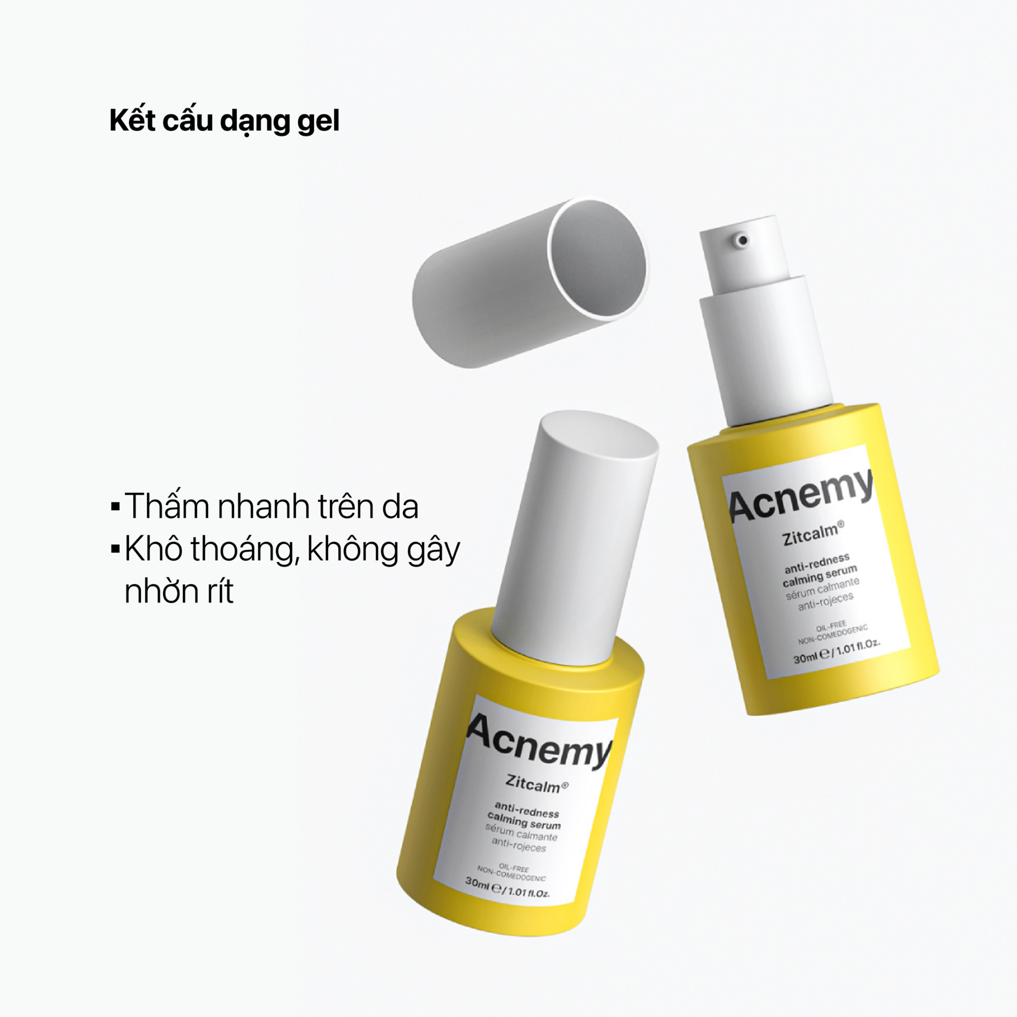 Acnemy Zitcalm Anti Redness Calming Serum Tinh Chất Làm Dịu Da Mụn Và Giảm Tình Trạng Đỏ Da 30ml