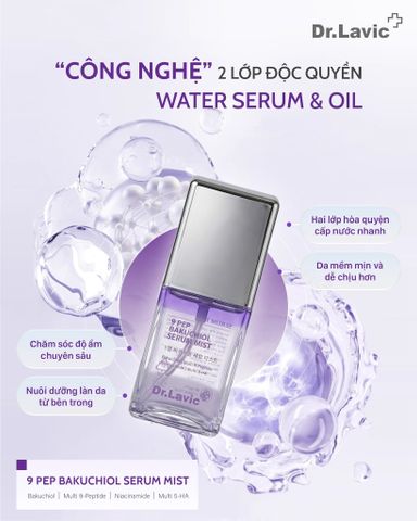 Xịt Serum Cấp Nước Dưỡng Ảm Sâu Bên Trong Da 9 PEP BAKUCHIOL SERUM MIS 60ml DR981 