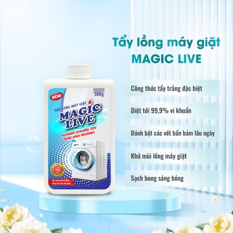  Tẩy lồng máy giặt Magic Live vệ sinh lồng máy giặt, dọn sạch lồng máy giặt nhanh chóng tại nhà 300gr MGTL113 