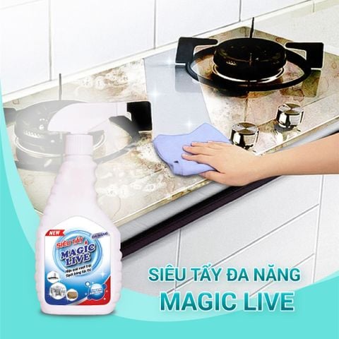  Tẩy Rửa Đa Năng Magic Live tẩy cặn canxi, vệ sinh sàn nhà, làm sạch bề mặt kính, bồn rửa 500ML MGDN112 