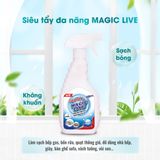 Tẩy Rửa Đa Năng Magic Live tẩy cặn canxi, vệ sinh sàn nhà, làm sạch bề mặt kính, bồn rửa 500ML MGDN112 