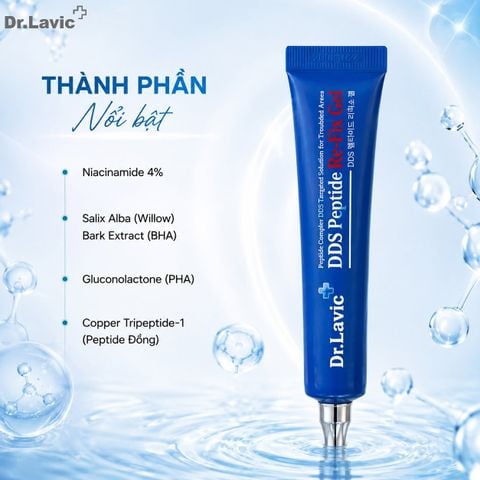  Gel chăm sóc da mụn giảm mụn ngừa thâm, hạn chế tái phát mụn DDS Peptide Re-Fix Gel  Dr.lavic 15ml  DR984 