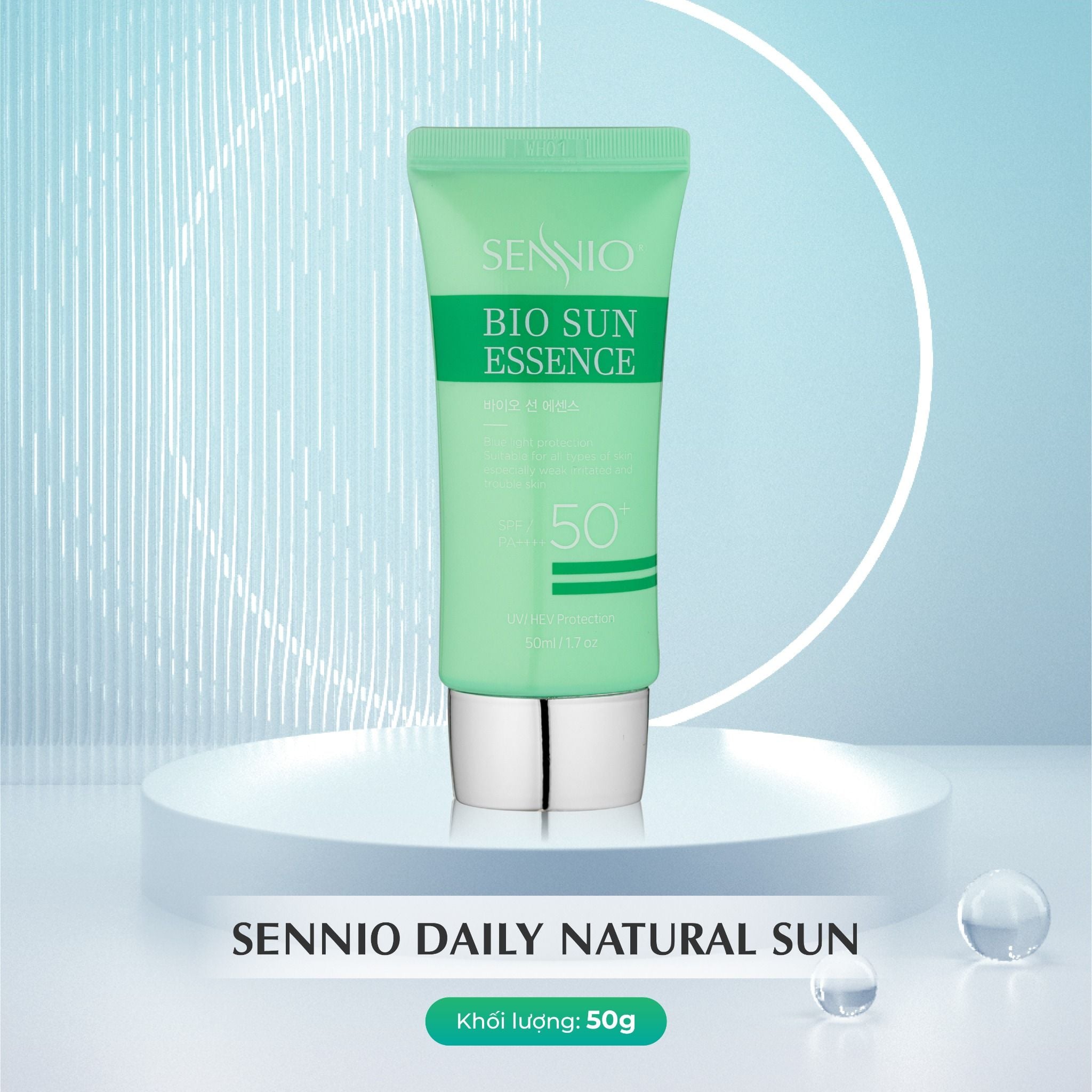  Tinh chất chống nắng, chống ánh sáng xanh, kiềm dầu 24h Sennio Bio Sun Essence 50ml kem chống nắng bảo vệ da ngừa thâm  SNO 825 