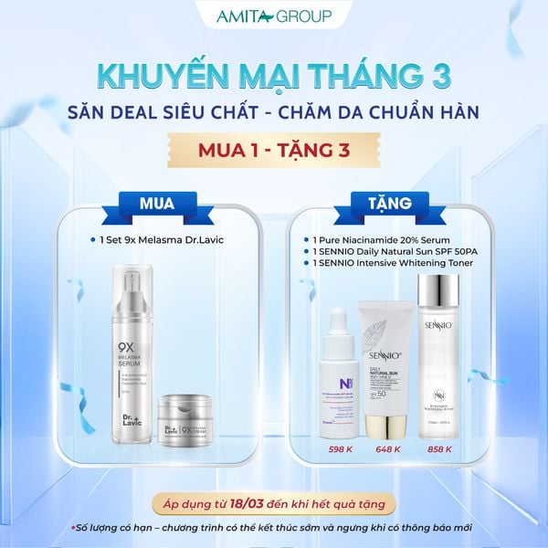  Sản phẩm tái sinh phục hồi da nám - giảm thâm mụn - tàn nhang - 9X MELASMA DR.LAVIC 