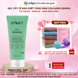  Gel tẩy tế bào chết da mặt SENNIO tăng sinh Collagen sáng da, làm sạch sâu, giảm ngừa mụn đầu đen 180ml SNO 844 