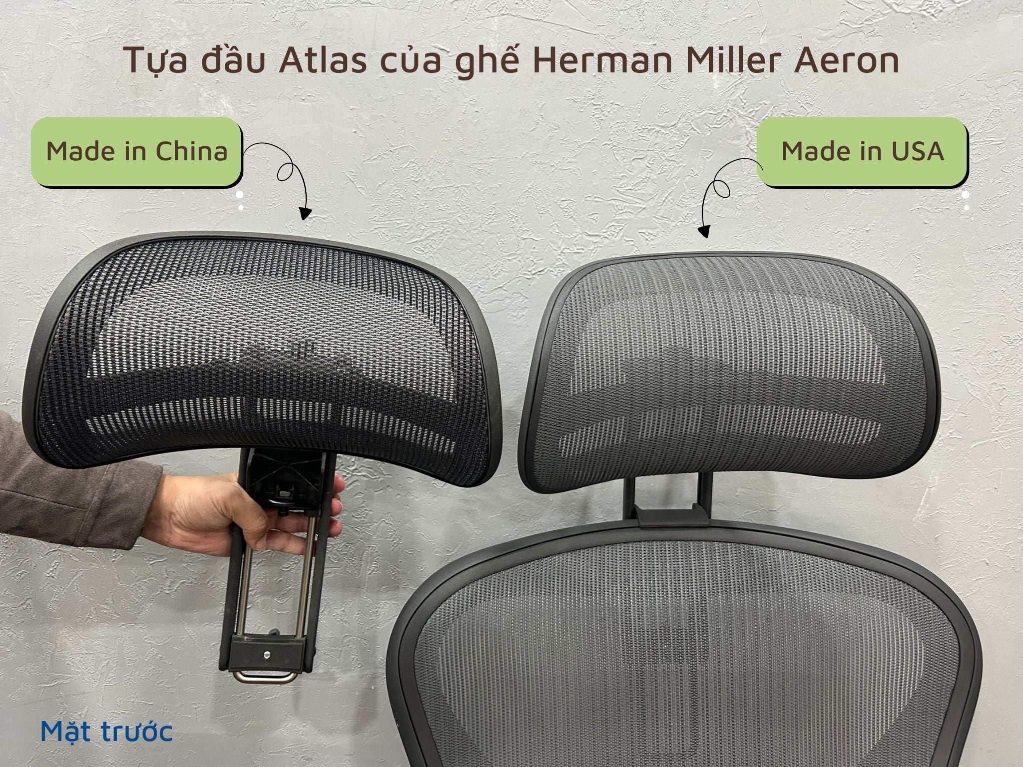  Tựa đầu Atlas cho Ghế Herman Miller Aeron bản Remastered (Made in China và Made in USA) 