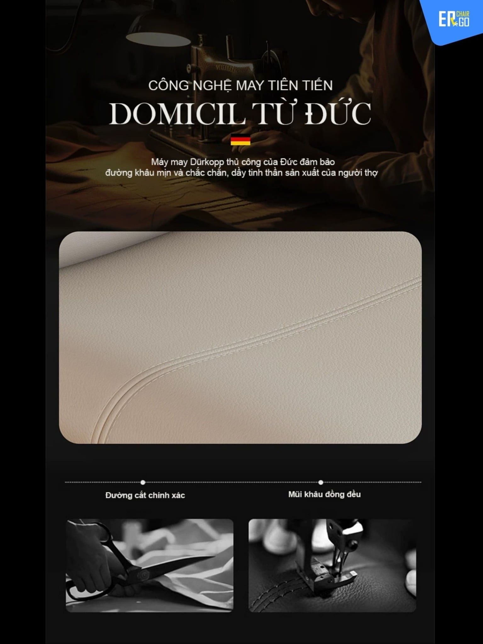  Ghế Công Thái Học Giám Đốc B-Chair BC-007F bọc da bò Nappa 