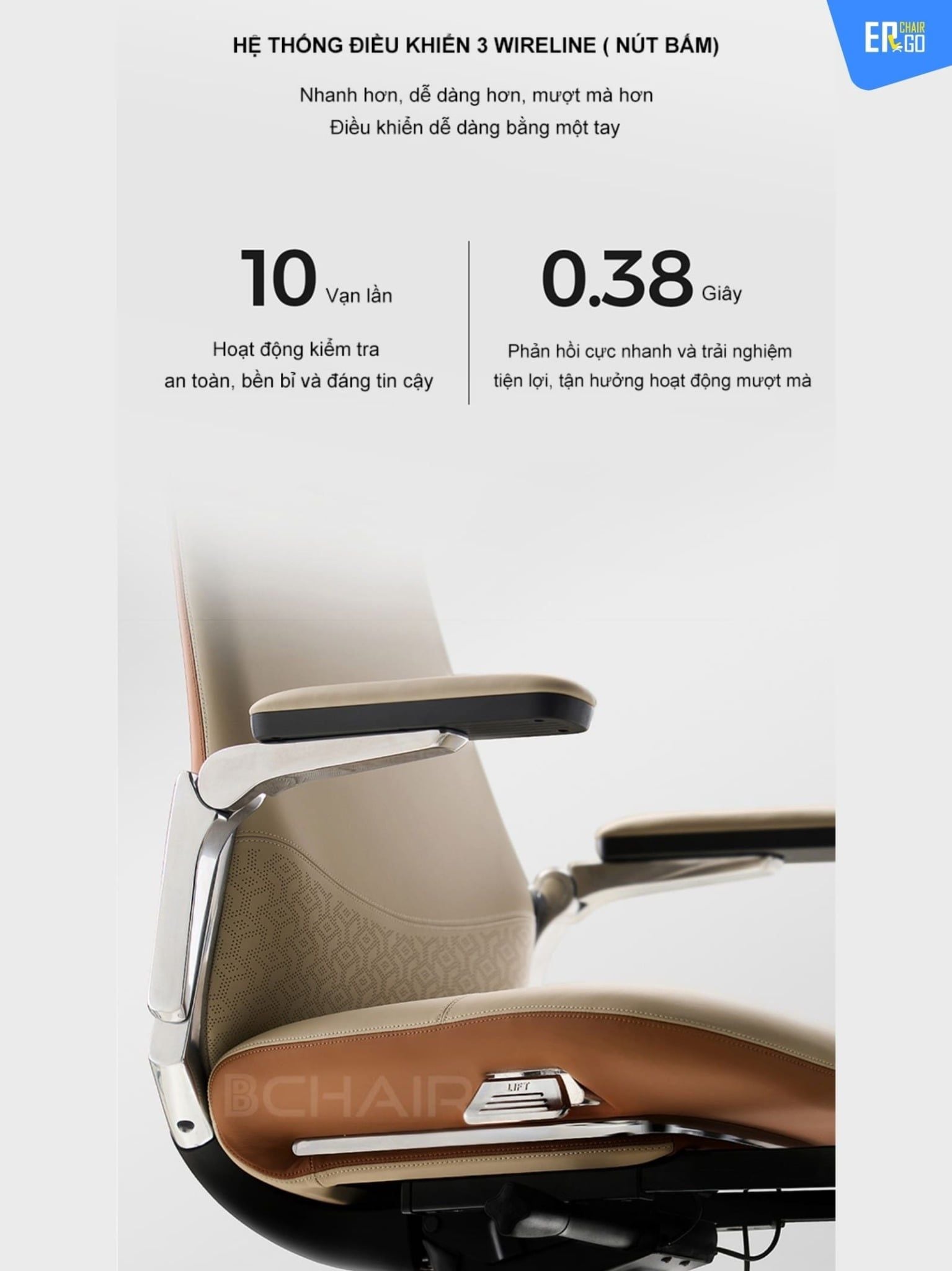  Ghế Công Thái Học Giám Đốc B-Chair BC-007F bọc da bò Nappa 