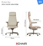  Ghế Công Thái Học Giám Đốc B-Chair BC-007F bọc da bò Nappa 