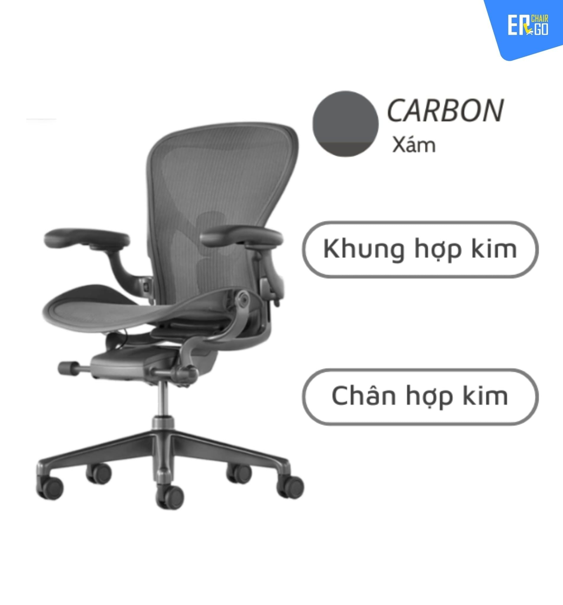  Ghế công thái học Herman Miller Aeron phiên bản Remastered (thương hiệu Mỹ) 