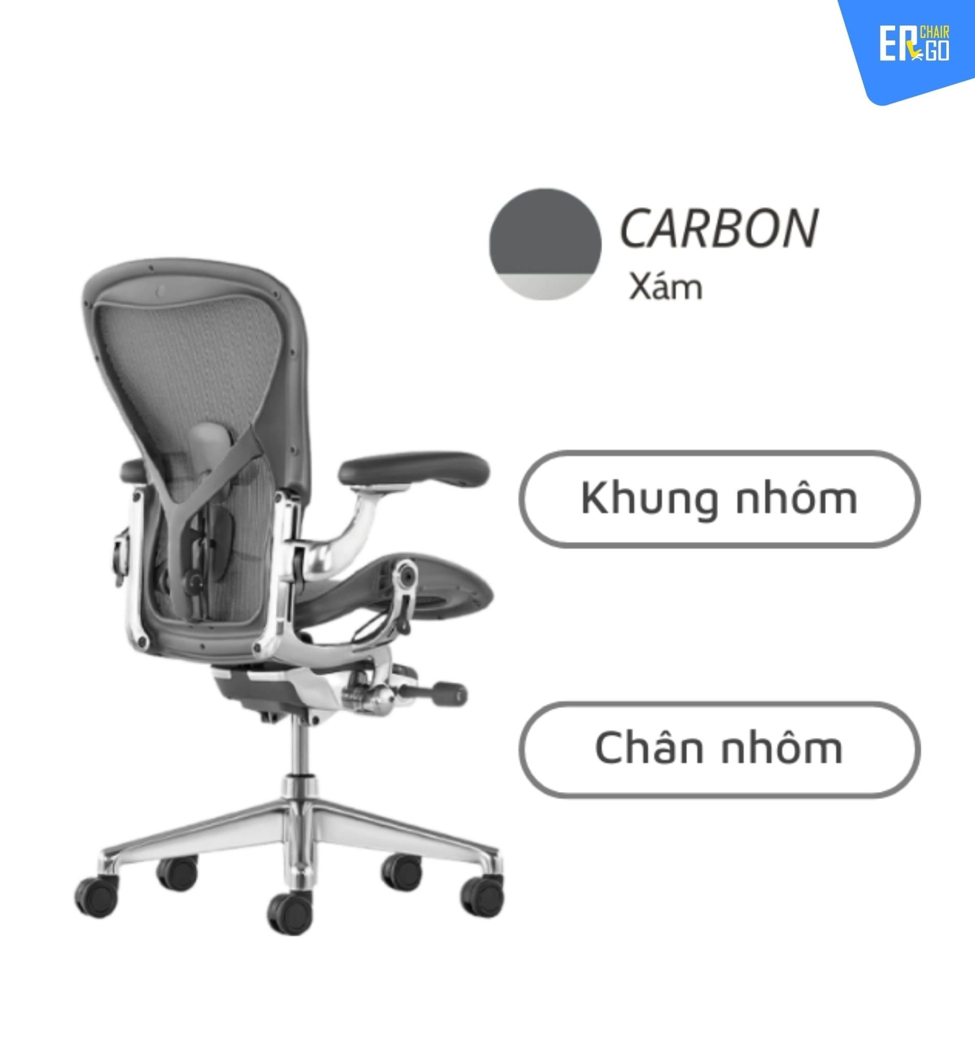  Ghế công thái học Herman Miller Aeron phiên bản Remastered (thương hiệu Mỹ) 