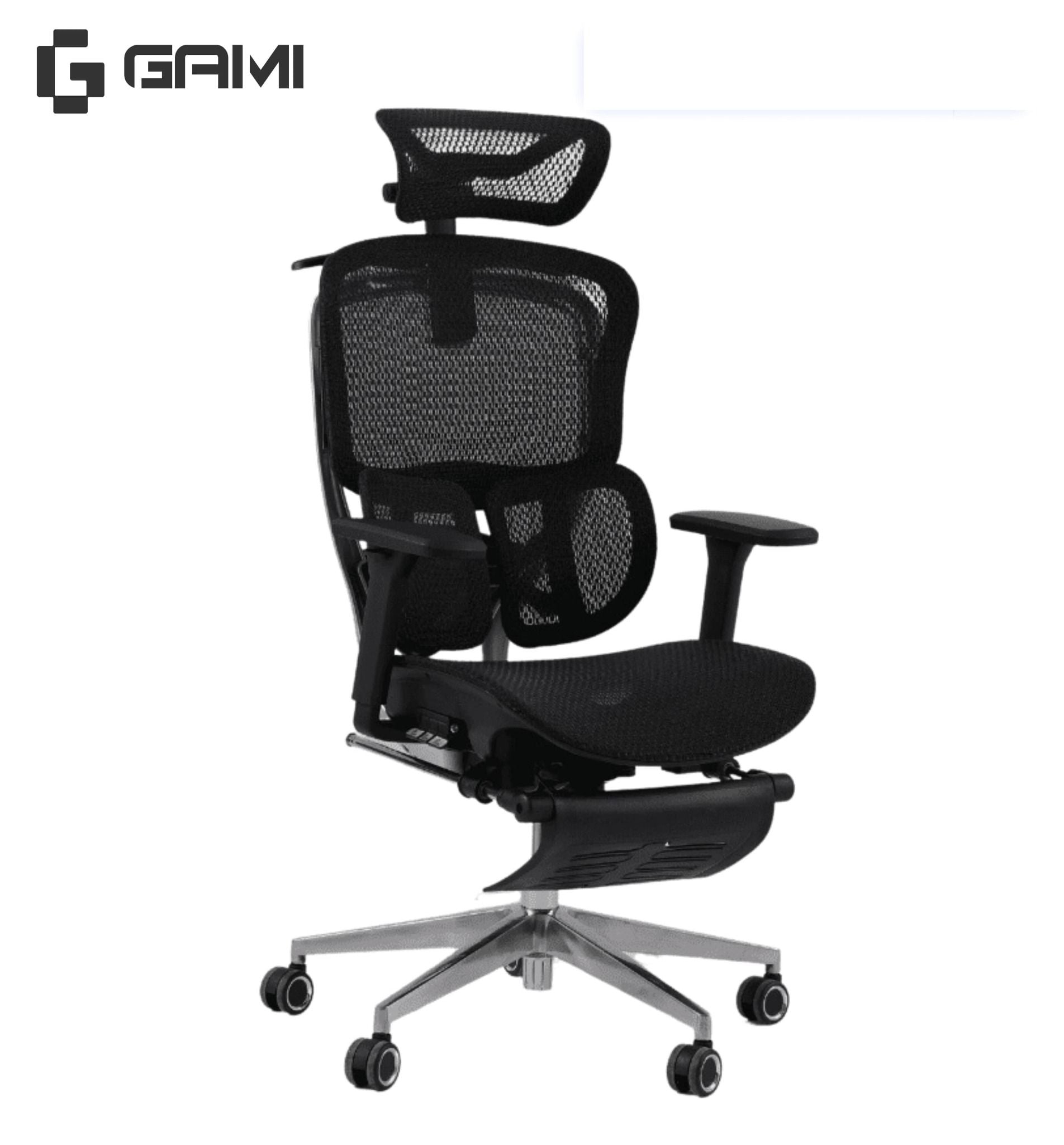  Ghế Công Thái Học Gami Crom bản Lưng Carbon (tùy chọn gắn thêm gác chân) 