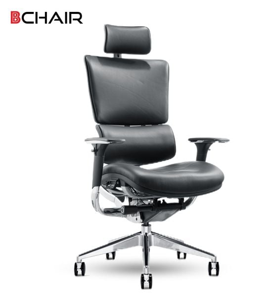 Ghế Công Thái Học BChair B-801D phiên bản bọc da bò Nappa cao cấp