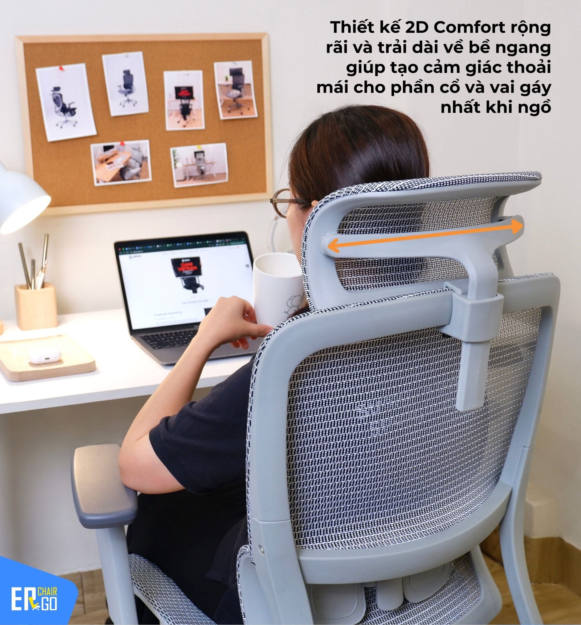  Ghế Công Thái Học Gami Lum2 bản 3D và 2D (có thể gắn thêm gác chân) 