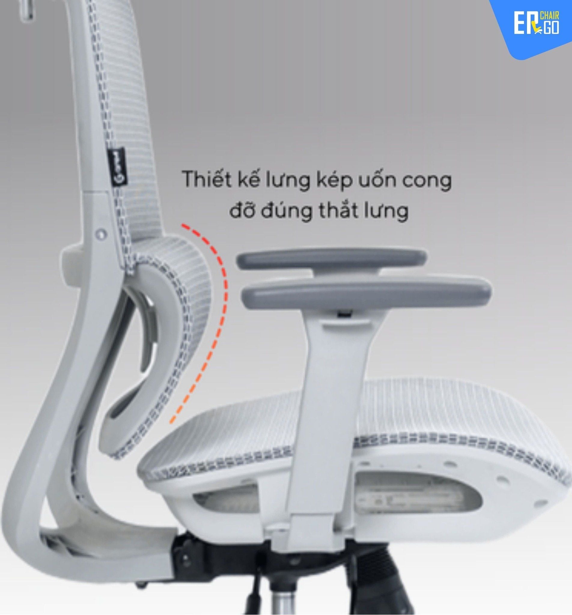  Ghế Công Thái Học Gami Lum2 bản 3D và 2D (có thể gắn thêm gác chân) 