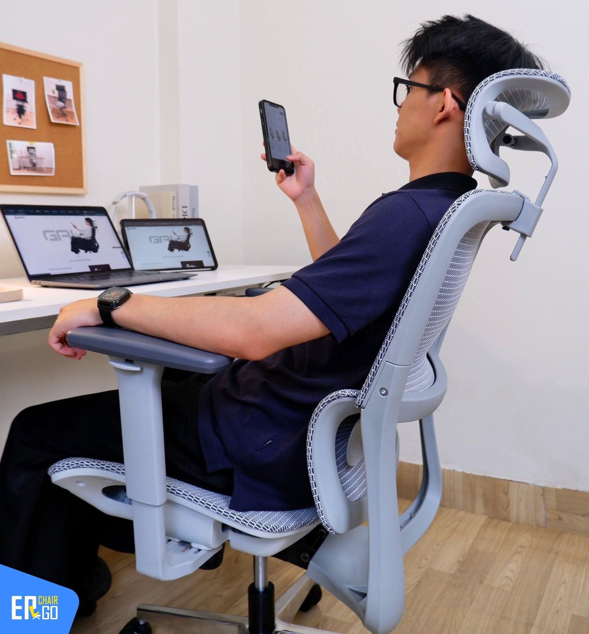  Ghế Công Thái Học Gami Lum2 bản 3D và 2D (có thể gắn thêm gác chân) 