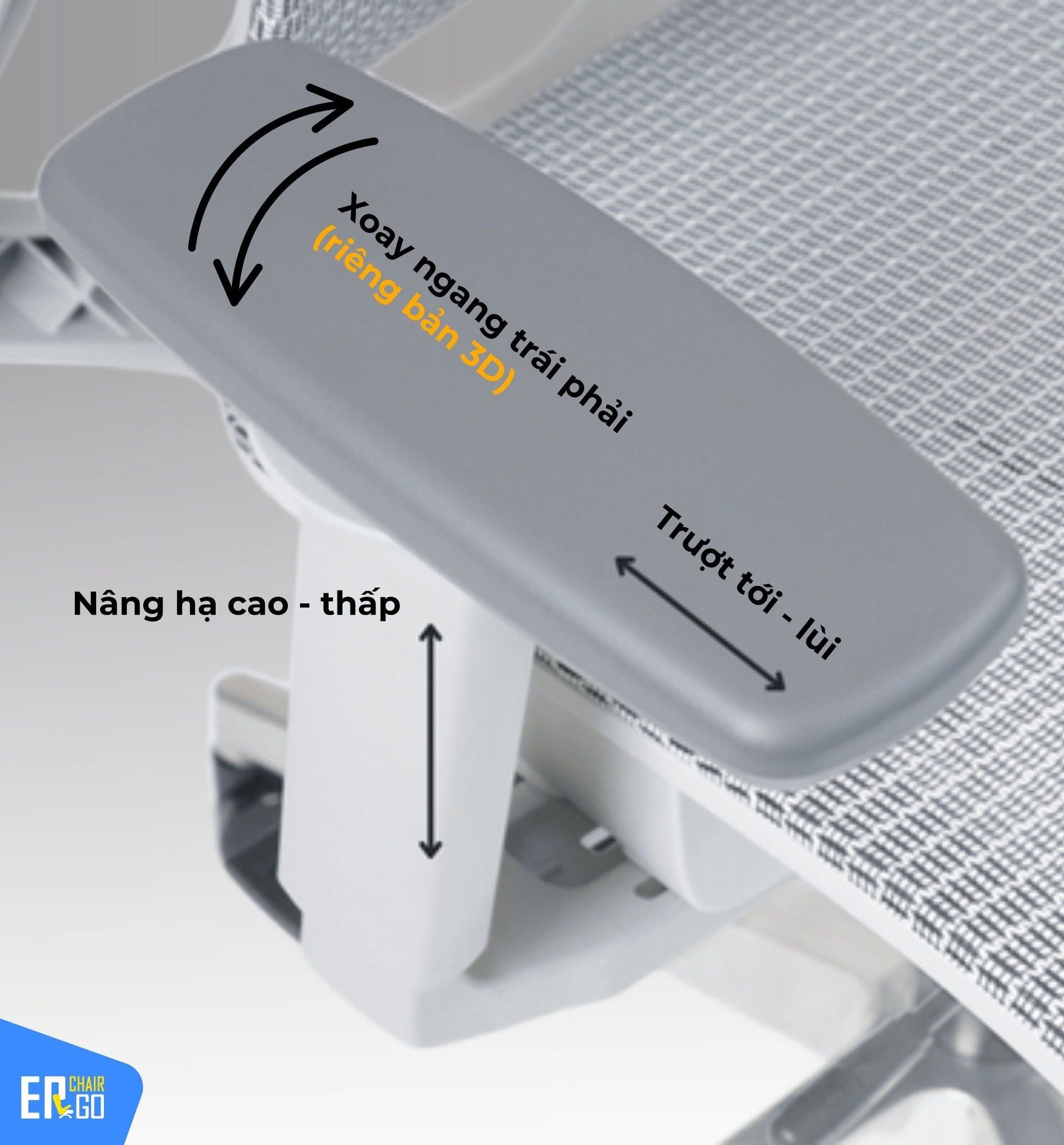  Ghế Công Thái Học Gami Lum2 bản 3D và 2D (có thể gắn thêm gác chân) 