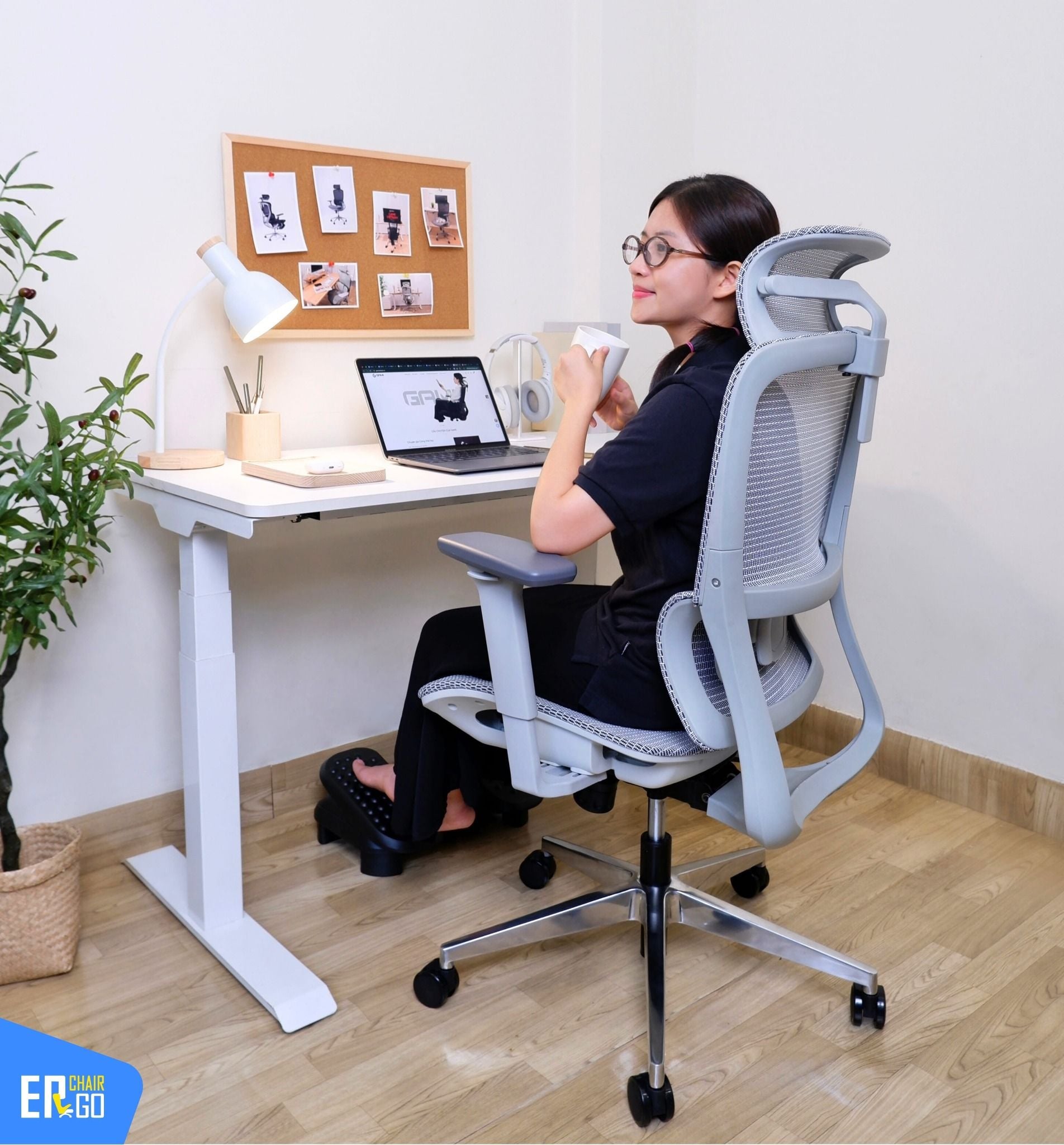  Ghế Công Thái Học Gami Lum2 bản 3D và 2D (có thể gắn thêm gác chân) 