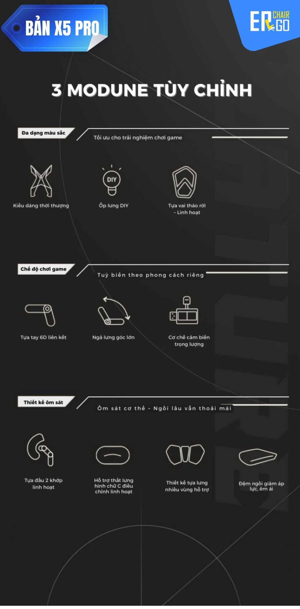  Ghế Công Thái Học Gami X5 bản thường và bản Pro 