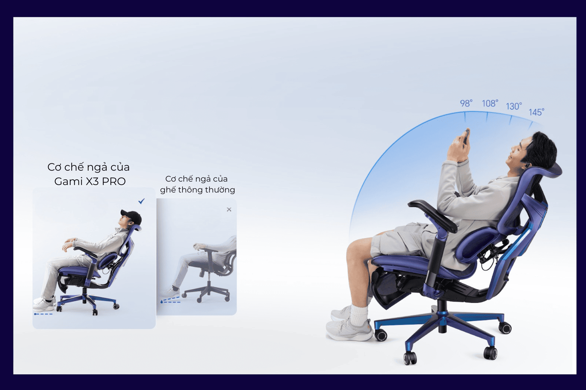  Ghế Công Thái Học gaming Gami X3 Pro (sẵn gác chân) 