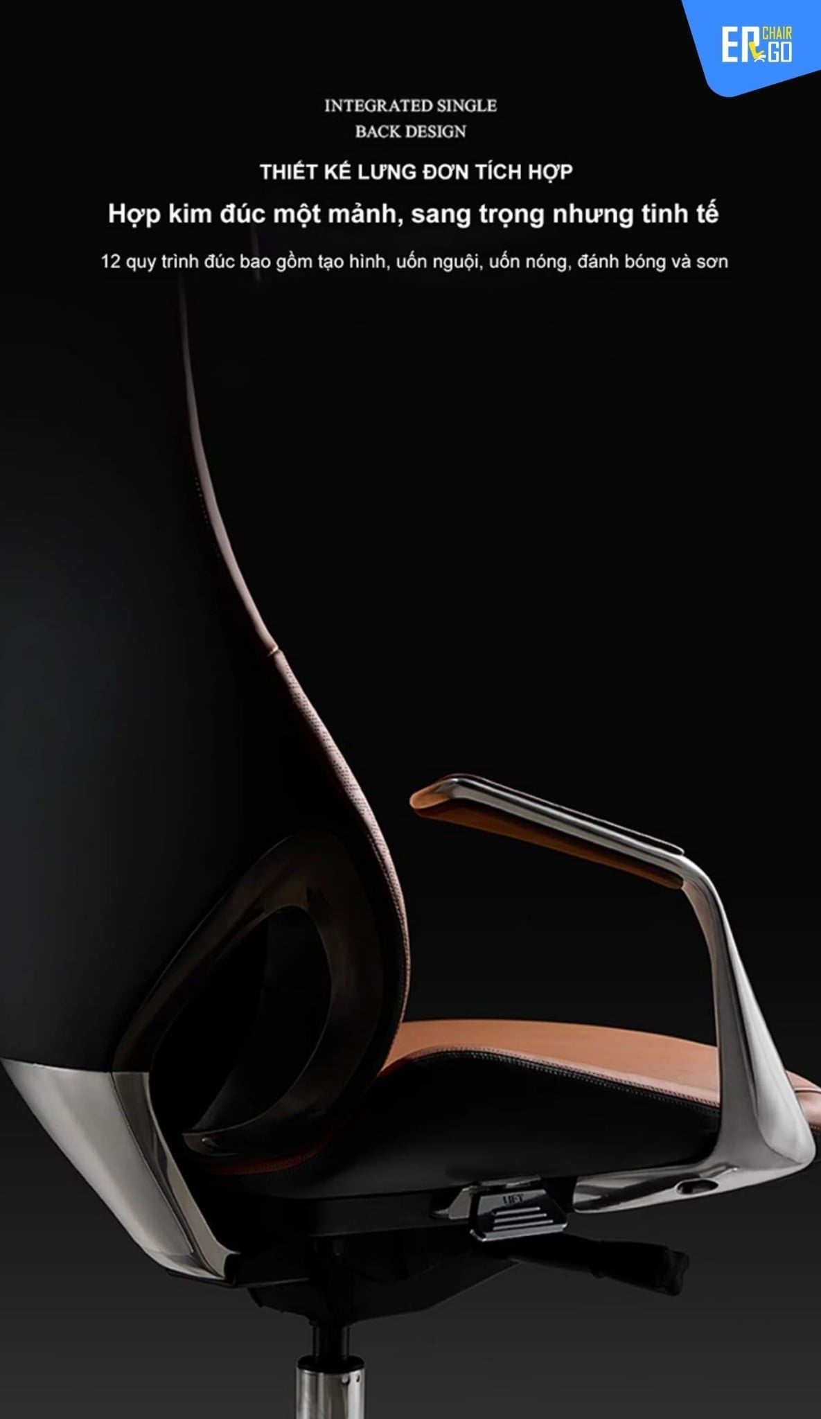  Ghế Công Thái Học Giám đốc BChair BP-101J bọc da bò Nappa cao cấp 