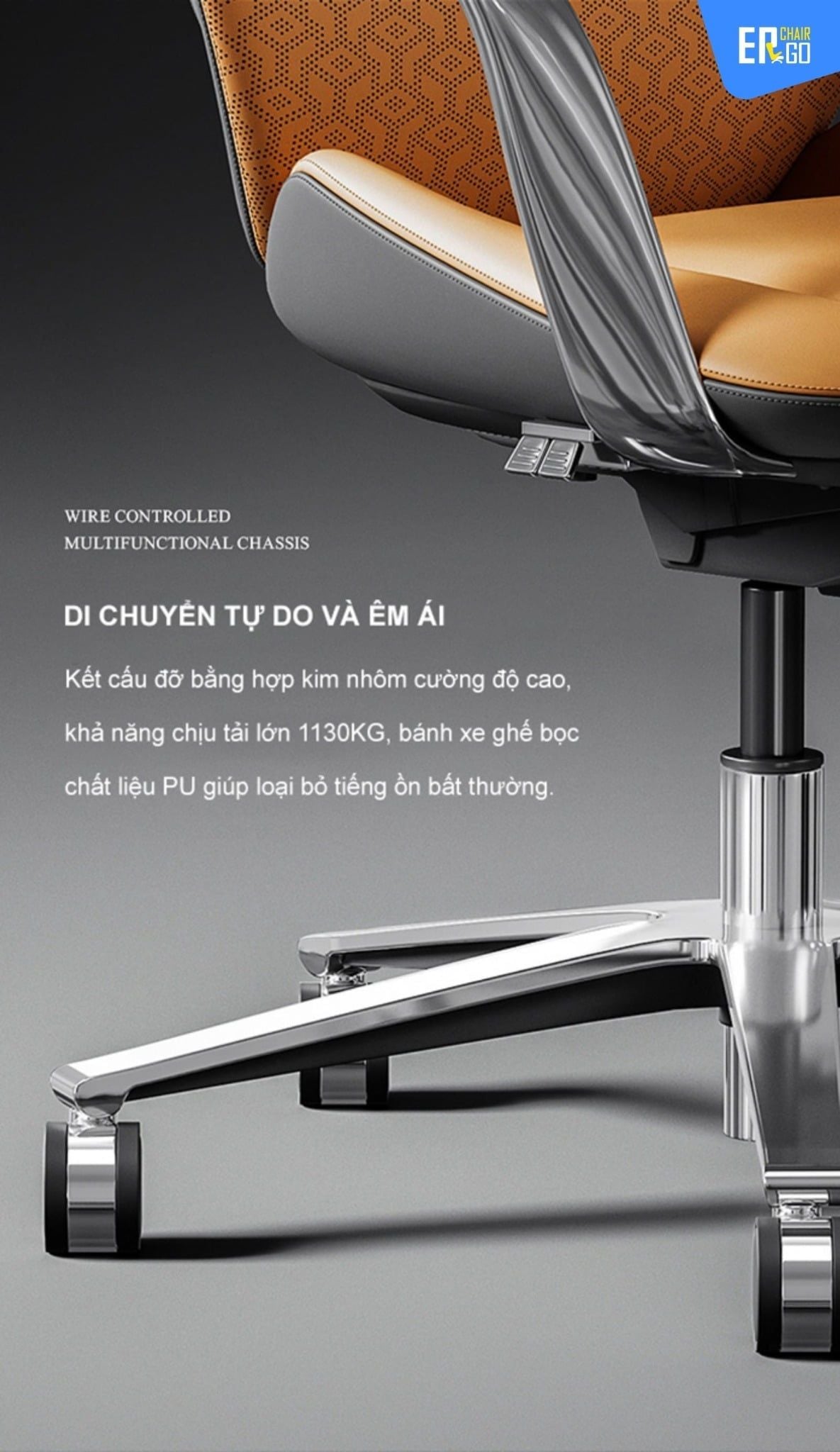  Ghế Công Thái Học Giám đốc BChair BP-101J bọc da bò Nappa cao cấp 