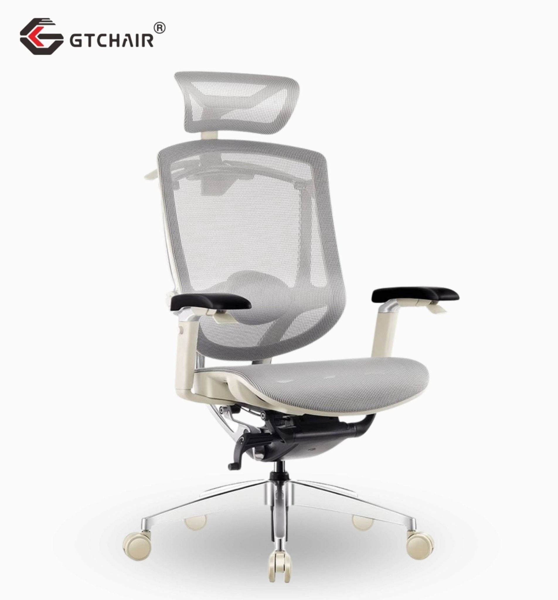  Ghế Ergonomic Công Thái Học Marrit Trắng Xám Bản 5D 2023 (Tặng Phụ Kiện Mắc Áo) 