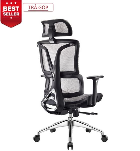  Ghế Công Thái Học Ergonomic 1608 Xám 