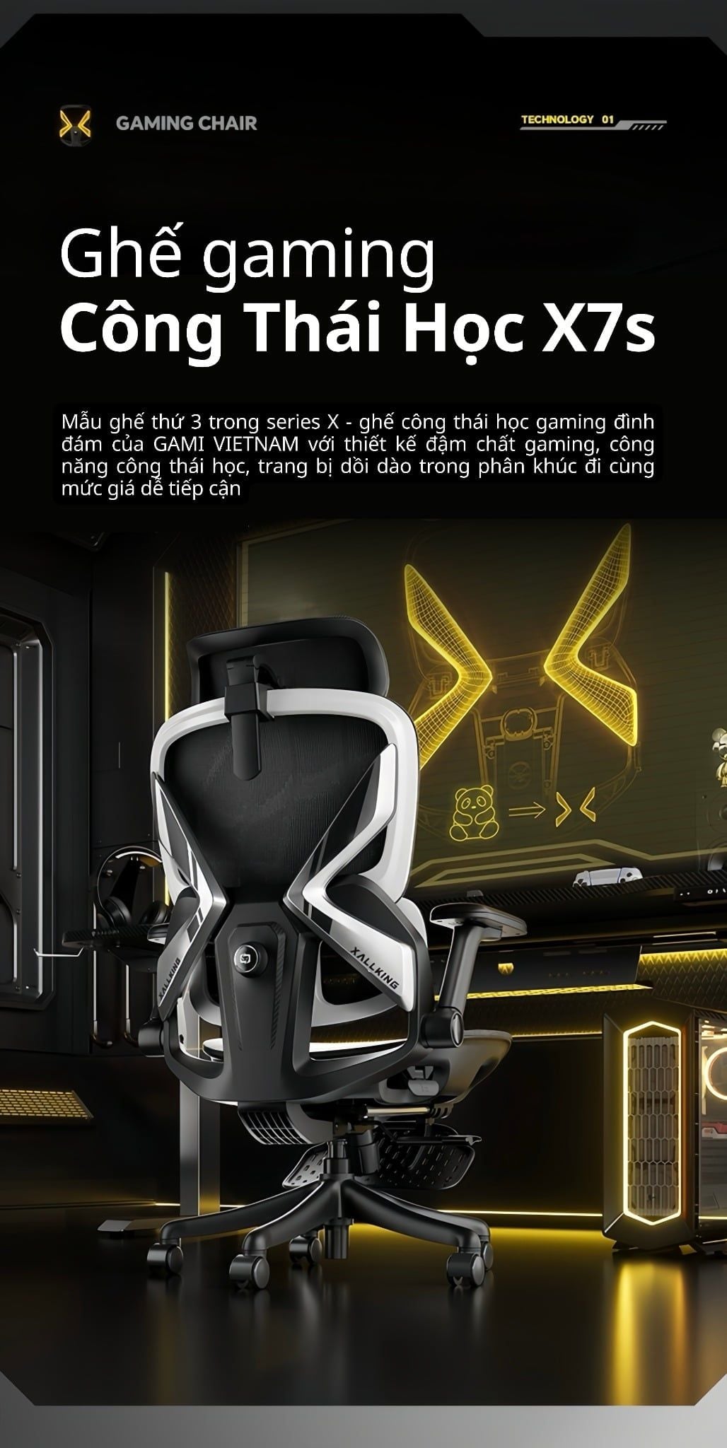  Ghế Công Thái Học Gami X7S (có sẵn gác chân) 