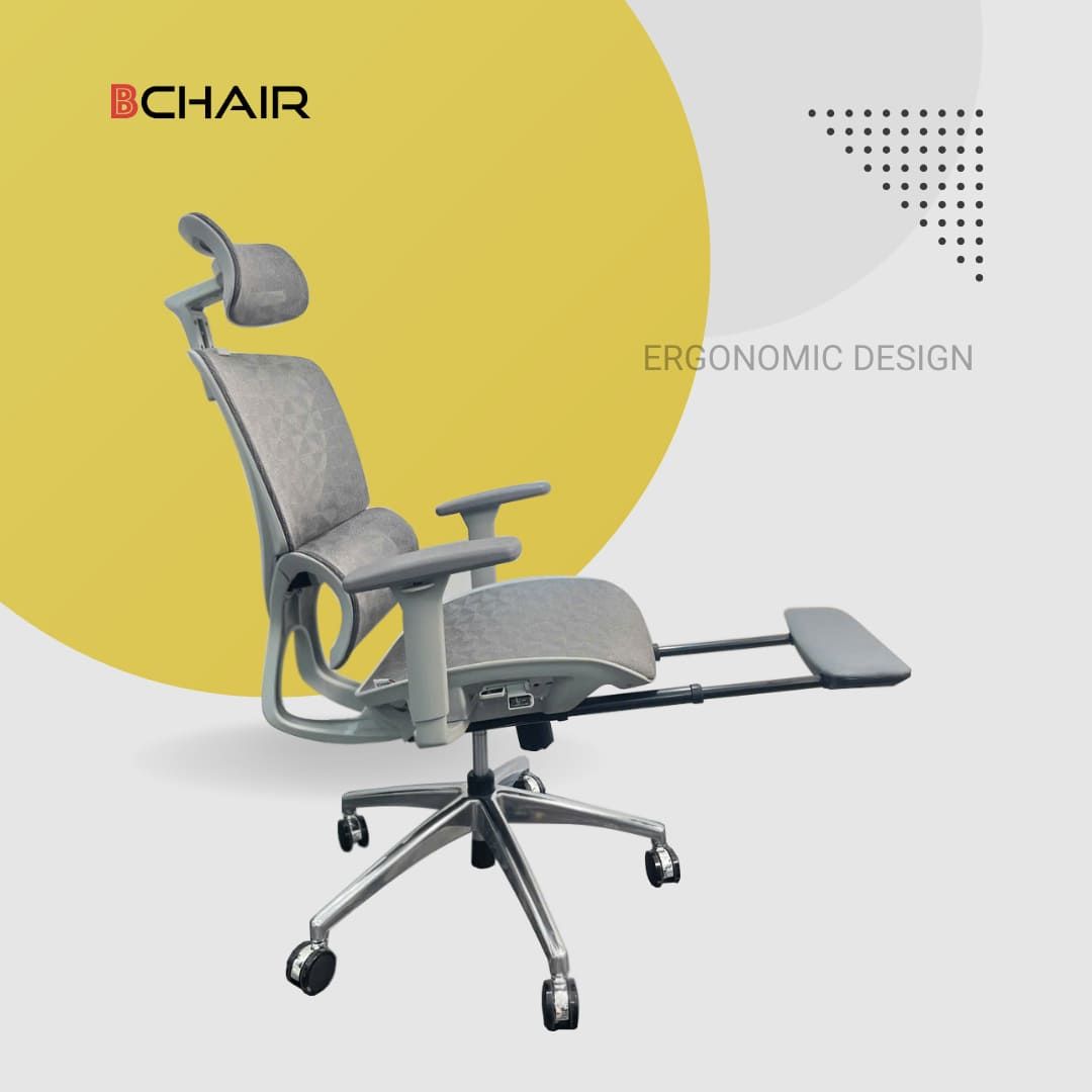  Ghế Công Thái Học BChair B-102A chân kim loại (tùy chọn thêm gác chân) 