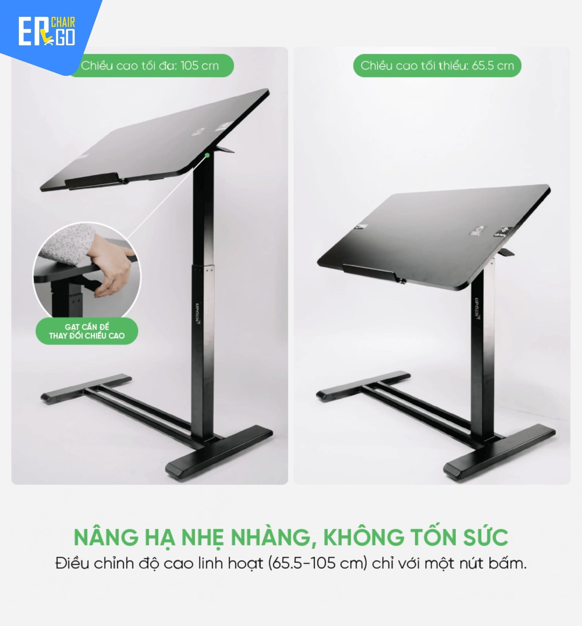  Bàn công thái học nâng hạ xoay nghiêng Upgen StandGo Fold 
