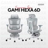  Ghế Công Thái Học Gami Hexa bản 4D và 6D (tùy chọn gắn gác chân) 