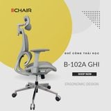  Ghế Công Thái Học BChair B-102A chân kim loại (tùy chọn thêm gác chân) 