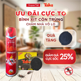  BÌNH XỊT DIỆT CÔN TRÙNG MUỖI, GIÁN, RỆP GIƯỜNG TAIKA x ANFIELD HƯƠNG CỎ HOA 600 ML 