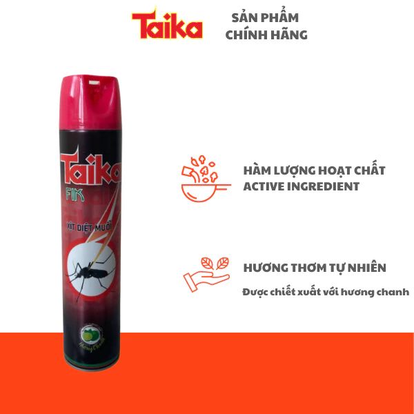  BÌNH XỊT DIỆT CÔN TRÙNG MUỖI KIẾN TAIKA x FIK HƯƠNG CHANH 600 ML 