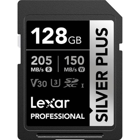  Thẻ nhớ SD Lexar 128GB Professional SILVER PLUS UHS-I V30 205MB/s 