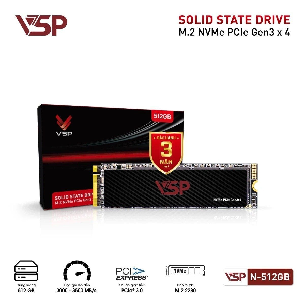  Ổ Cứng SSD VSP NVMe - PCIe ReV3 N-512GB 