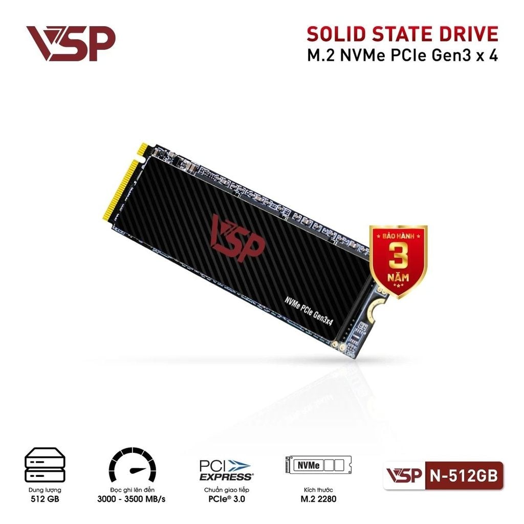 Ổ Cứng SSD VSP NVMe - PCIe ReV3 N-512GB