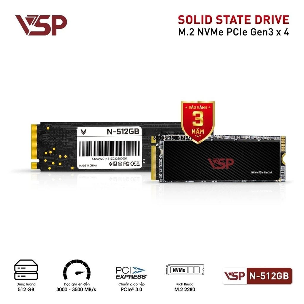Ổ Cứng SSD VSP NVMe - PCIe ReV3 N-512GB