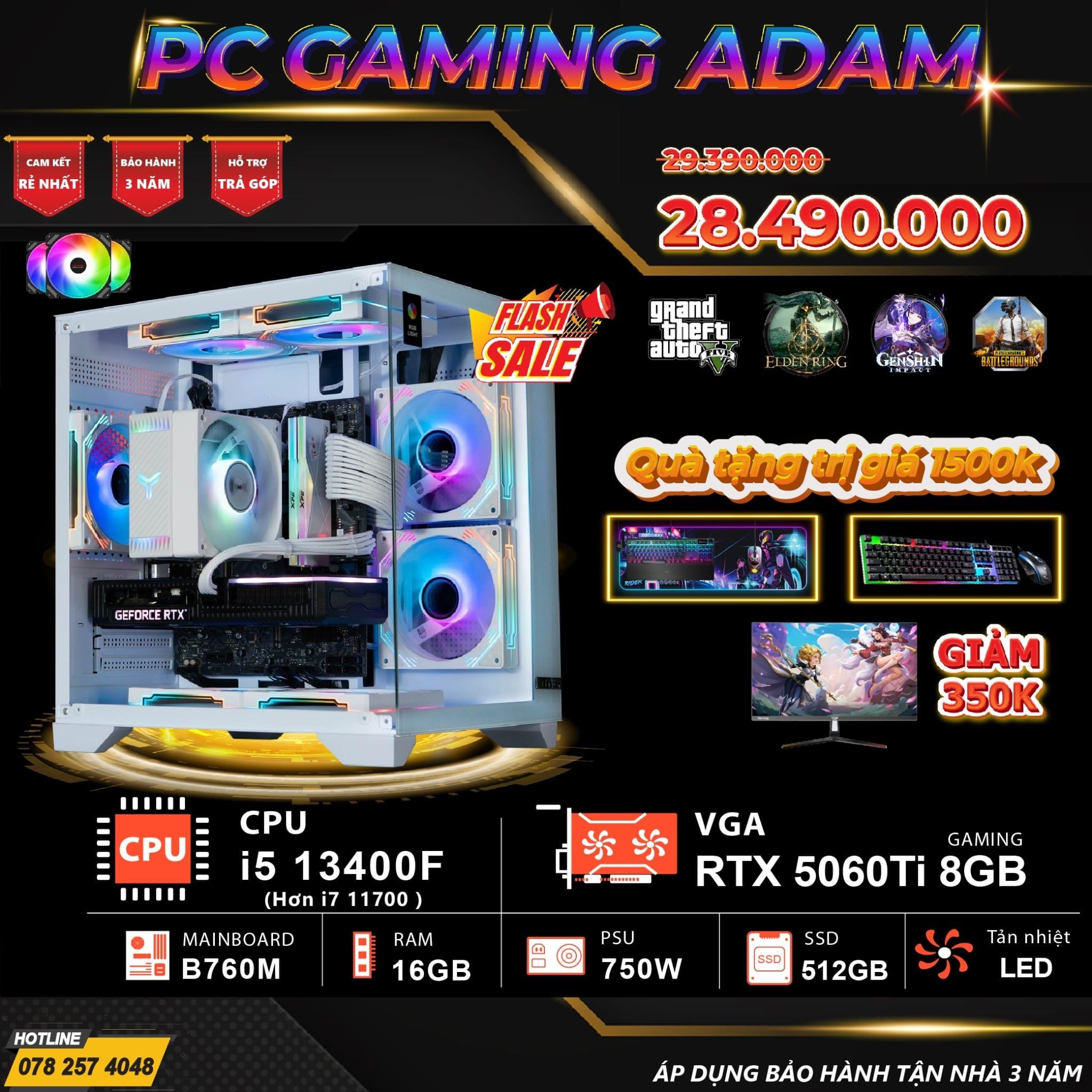  PC GAMING ADAM - FULL NEW 100% 