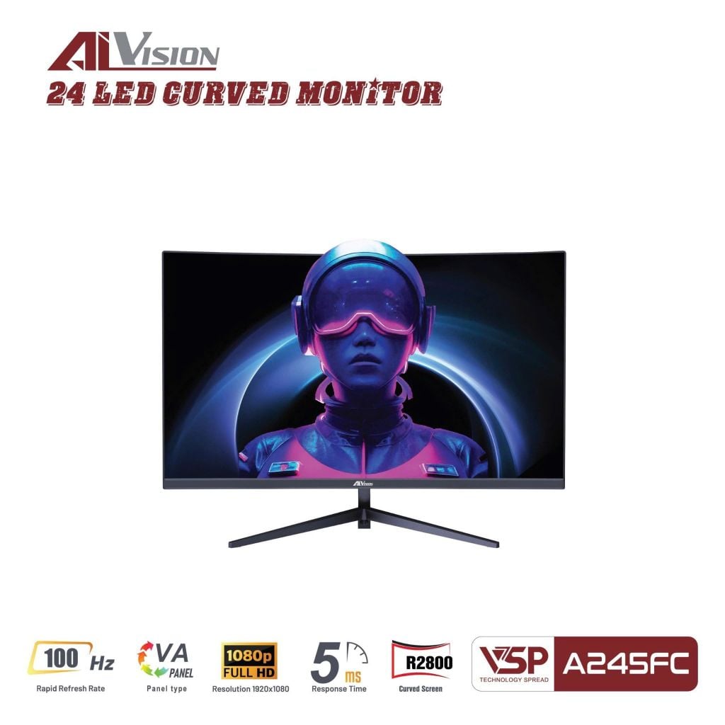 Màn hình KC245FC 24inch Cong 100Hz 5Ms FHD Đen