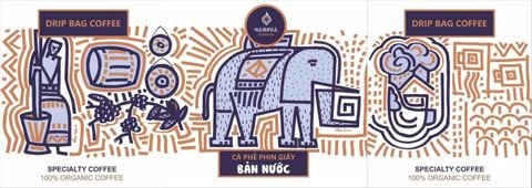  Bản Nước - [Cà phê phin giấy] 10 phin, Robusta, Hái chín, Rang mộc, Nguyên chất 