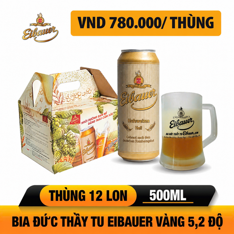 [Thùng 12 Lon] Bia Vàng Thầy Tu EIbauer - Bia Đức Nhập Khẩu - 500ml/Lon