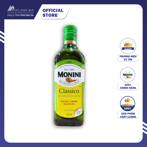 Dầu Olive Extra Virgin Monini 500ml - Nhập Khẩu Ý | Monini Classico Extra Virgin Olive Oil 500ml